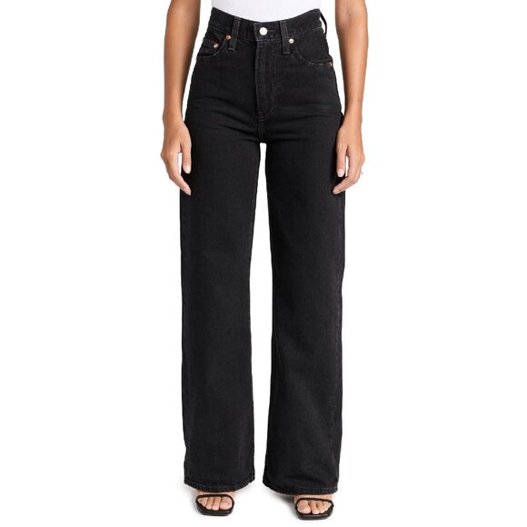 Levi's Women's Ribcage Wide Leg Jeans, Rosie Posie, Black, 25 - Picture 1 of 1